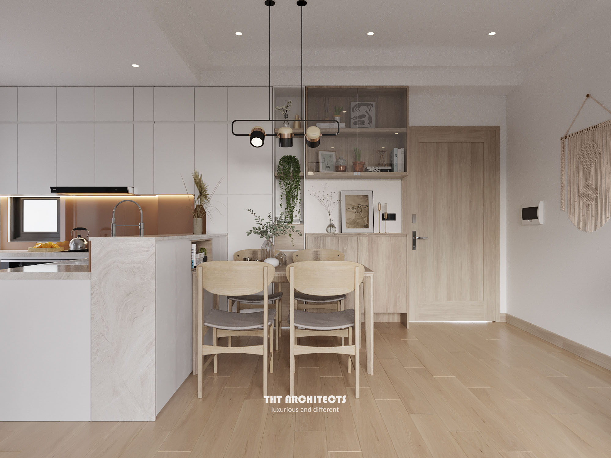 tht architects - Chung cư Vinhome Grand Park - phòng khách bếp 03